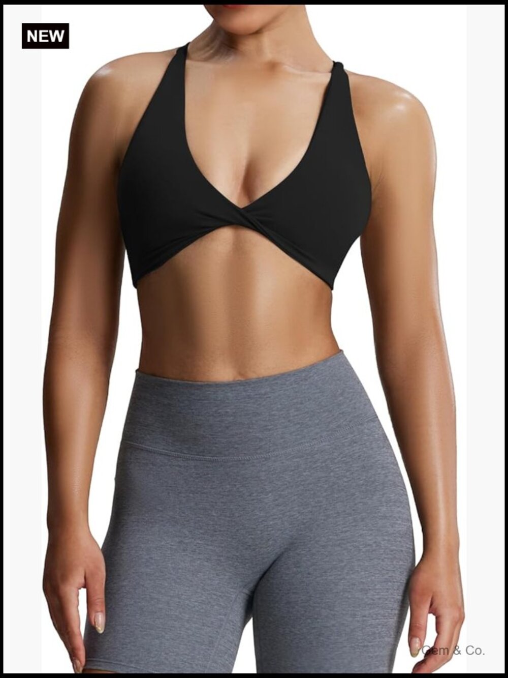 Women's Sports Bra Twist Yoga Crop Tank Medium Support